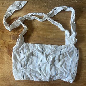 Me to We Linen halter crop top